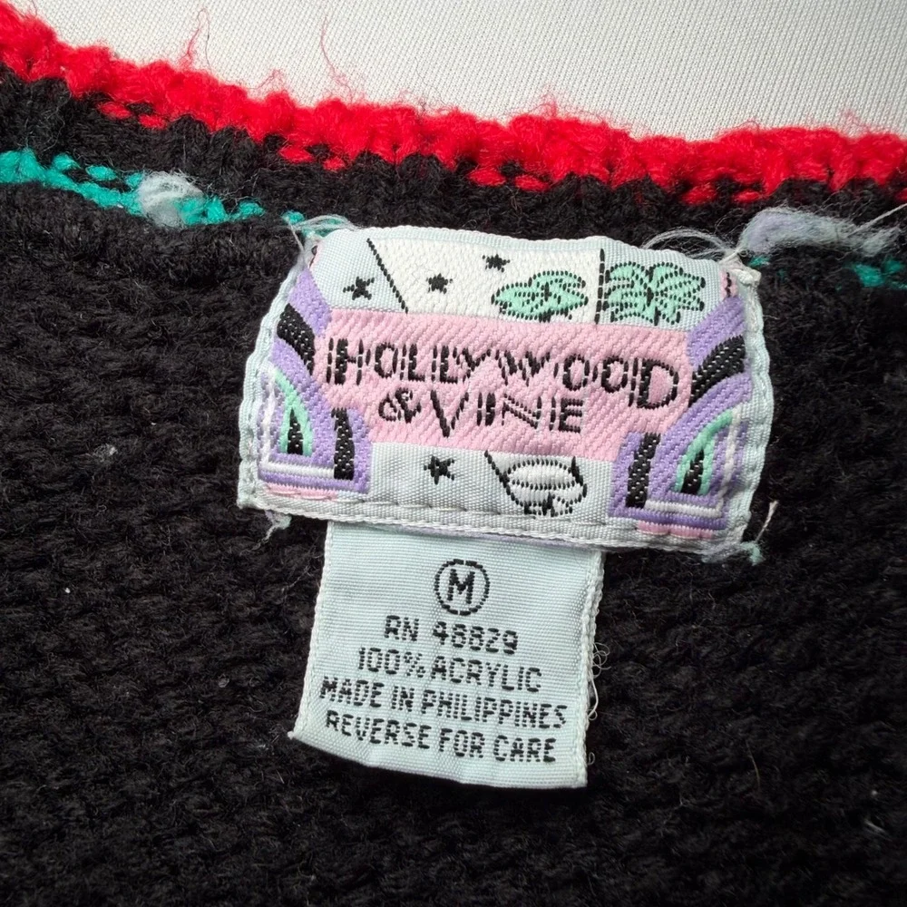 VTG 90s‎ Hollywood & Vine Abstract Sweater Mens Medium Multicolor Geometric